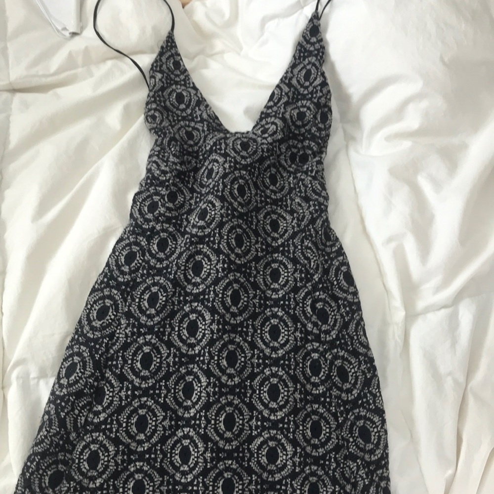 Black dress cross cross back straps